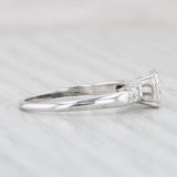 Light Gray Vintage 0.44ctw Round Diamond Engagement Ring 14k White Gold Size 6