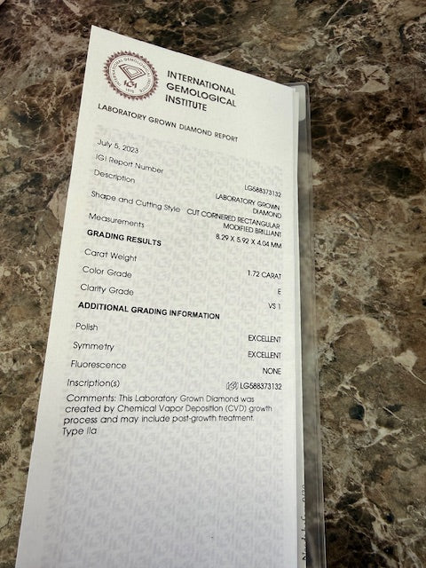 1.92ctw IGI Lab Created Diamond Engagement Ring Wedding Band Bridal Set 14k Gold