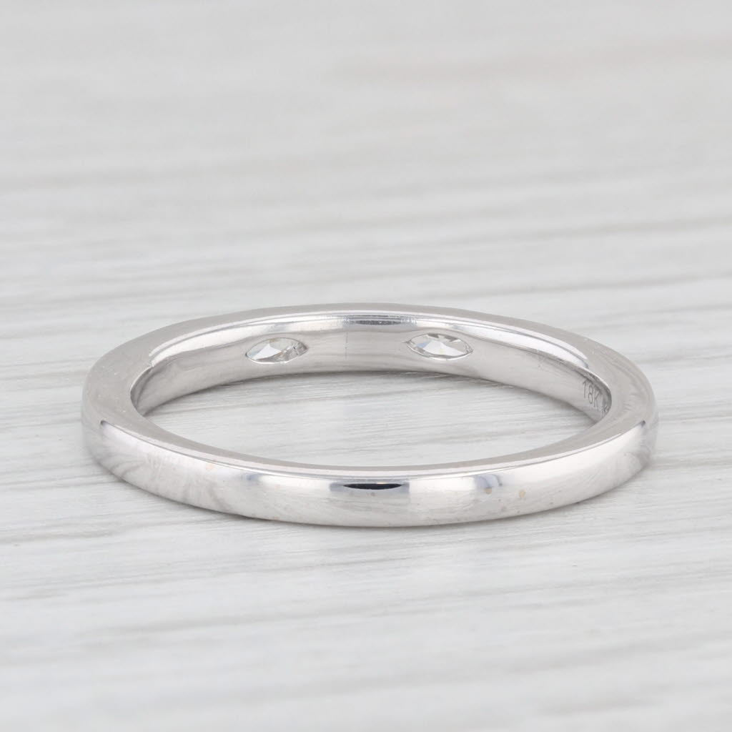 Light Gray New Beverley K 0.10ctw Wedding Band 18k White Gold Stackable Ring Size 6.75