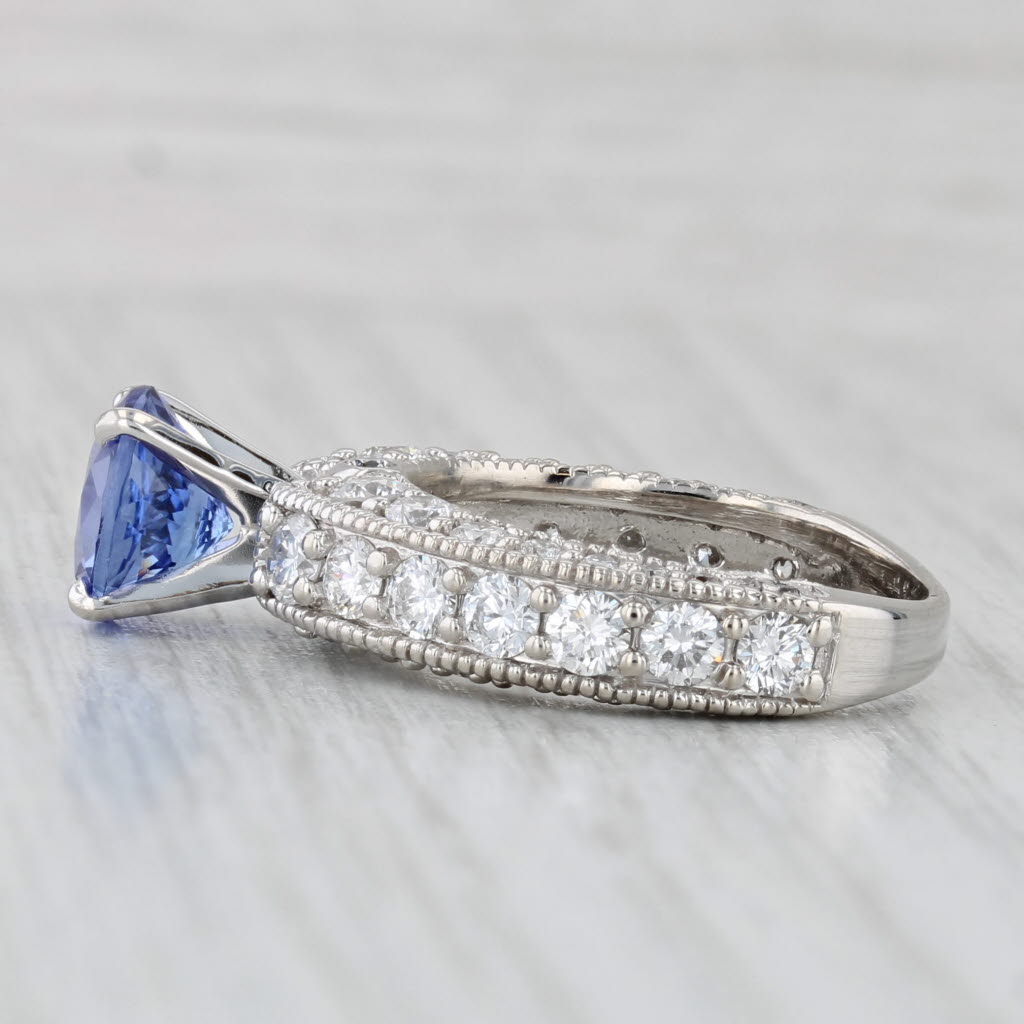 Light Gray 3cw Tanzanite Diamond Ring 14k White Gold Size 6.5 Engagement