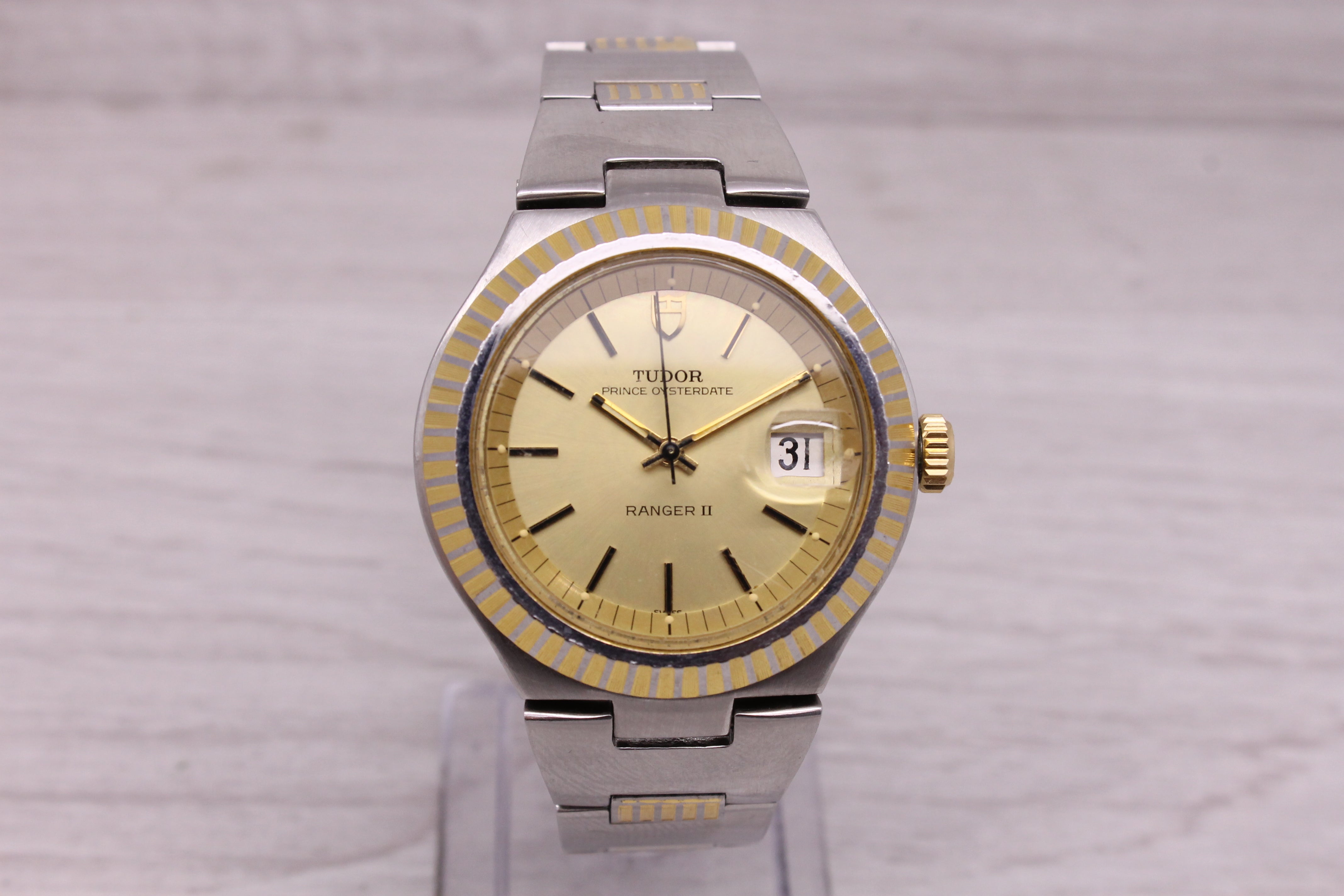 Gray Vintage c.1977 Tudor Ranger II 9111/01 Men 38mm Steel Automatic Watch Box Papers