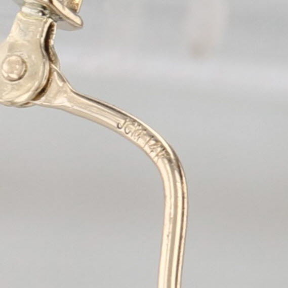 Cultured Pearl Oval Hoop Earrings 14k Yellow Gold Snap Top Hoops