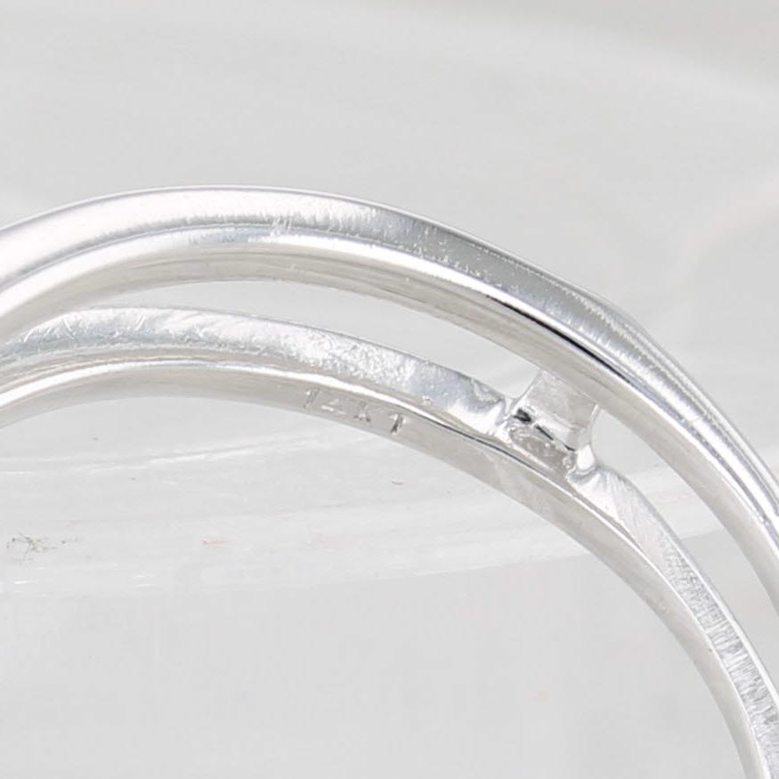 Light Gray Diamond Ring Jacket Guard 14k White Gold Size 5.25-5.5 Wedding Band