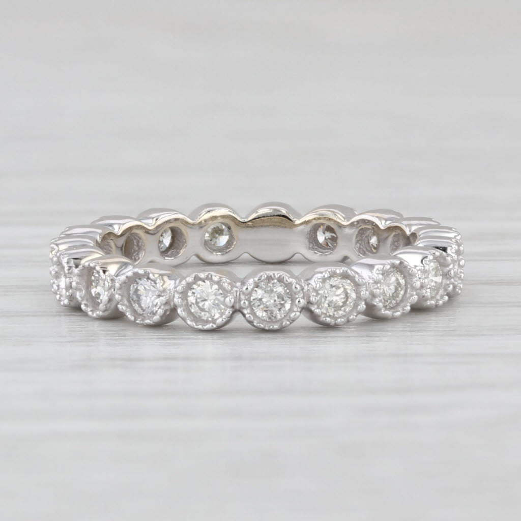 0.54ctw Diamond Eternity Band 14k White Gold Stackable Wedding Anniversary Ring