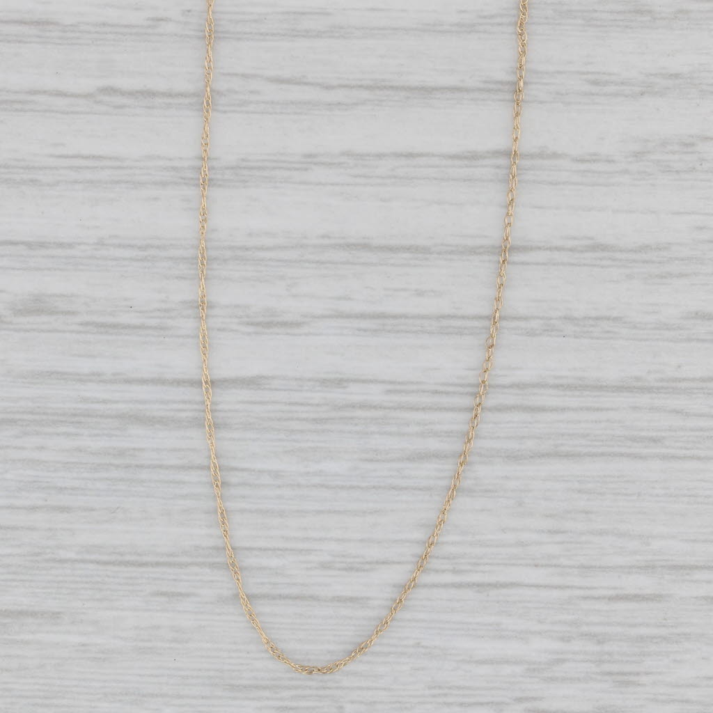 Gray 19.5" 0.5mm Fine Rope Chain Necklace 10k Yellow Gold