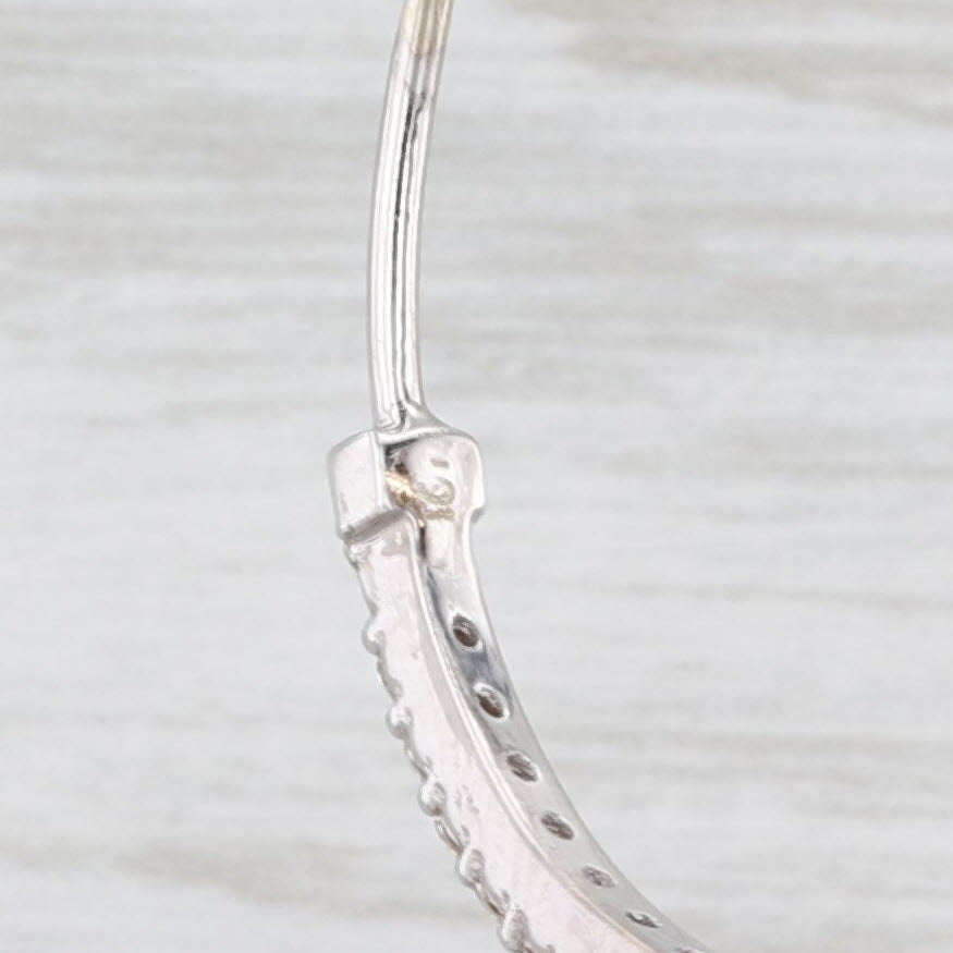 Light Gray 1.60ctw Diamond Inside Out Round Hoop Earrings 10k White Gold Hinged Snap Hoops