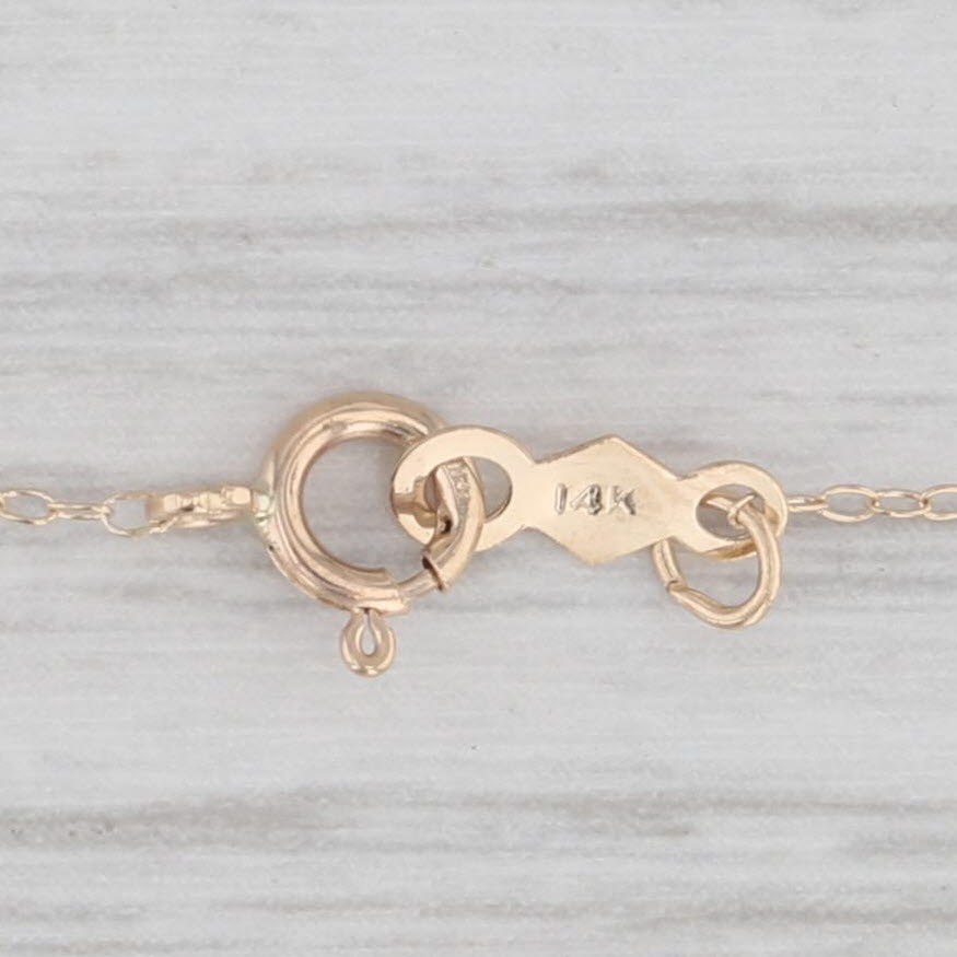 Light Gray Cultured Pearl Diamond Drop Pendant Necklace 14k Yellow Gold 16.5" Cable Chain