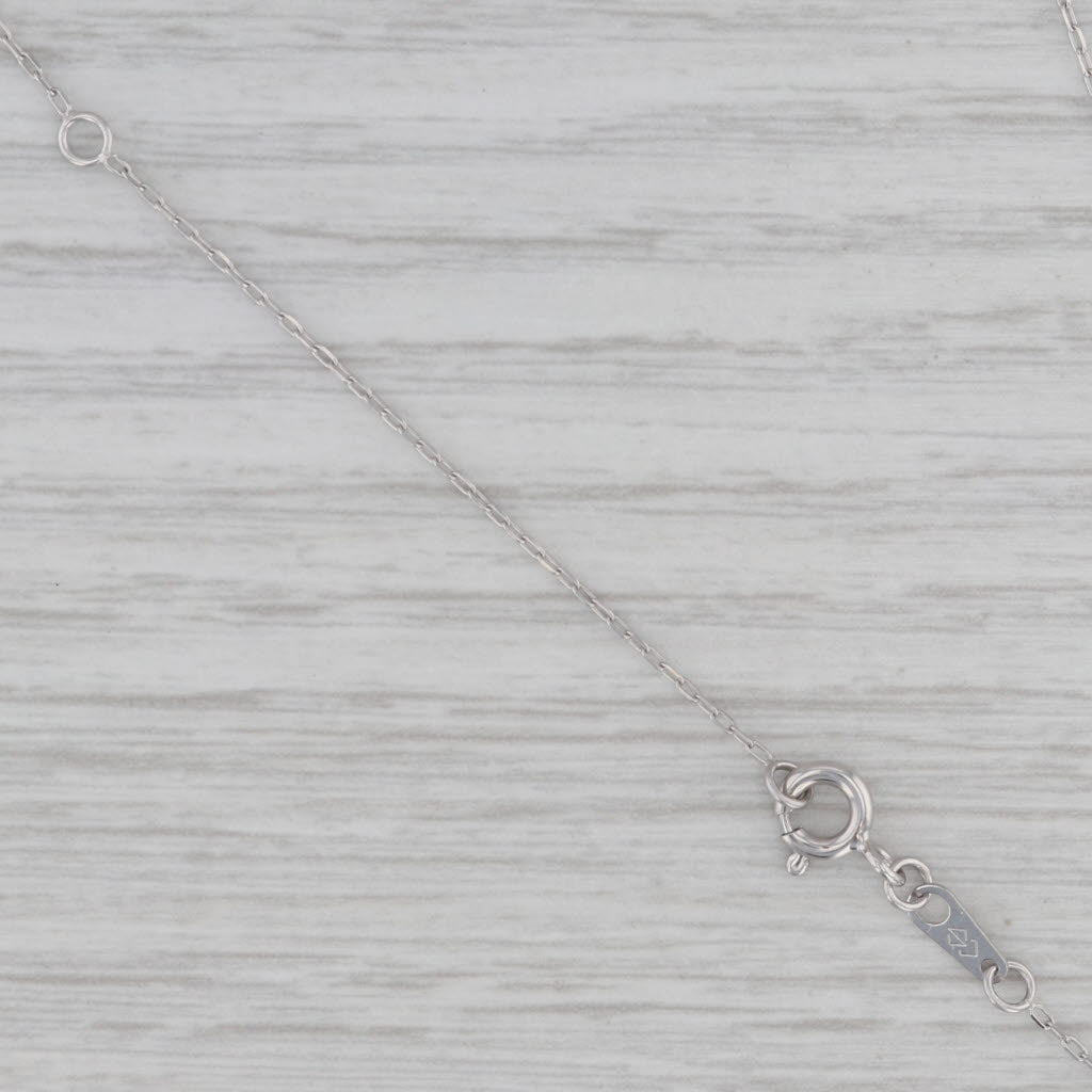 Gray New 0.25ctw Diamond Flower Pendant Necklace 10k White Gold Adjustable Chain