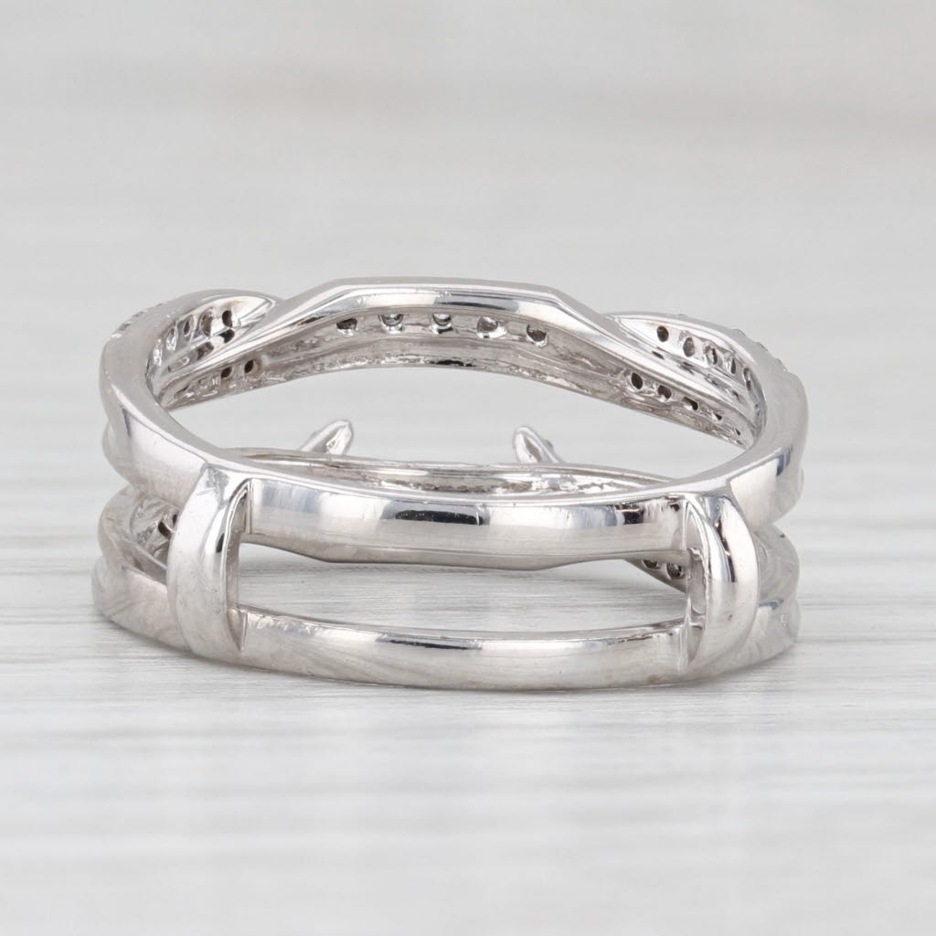 Light Gray 0.50ctw Diamond Ring Jacket Guard Wedding Band 14k White Gold Size 6.75