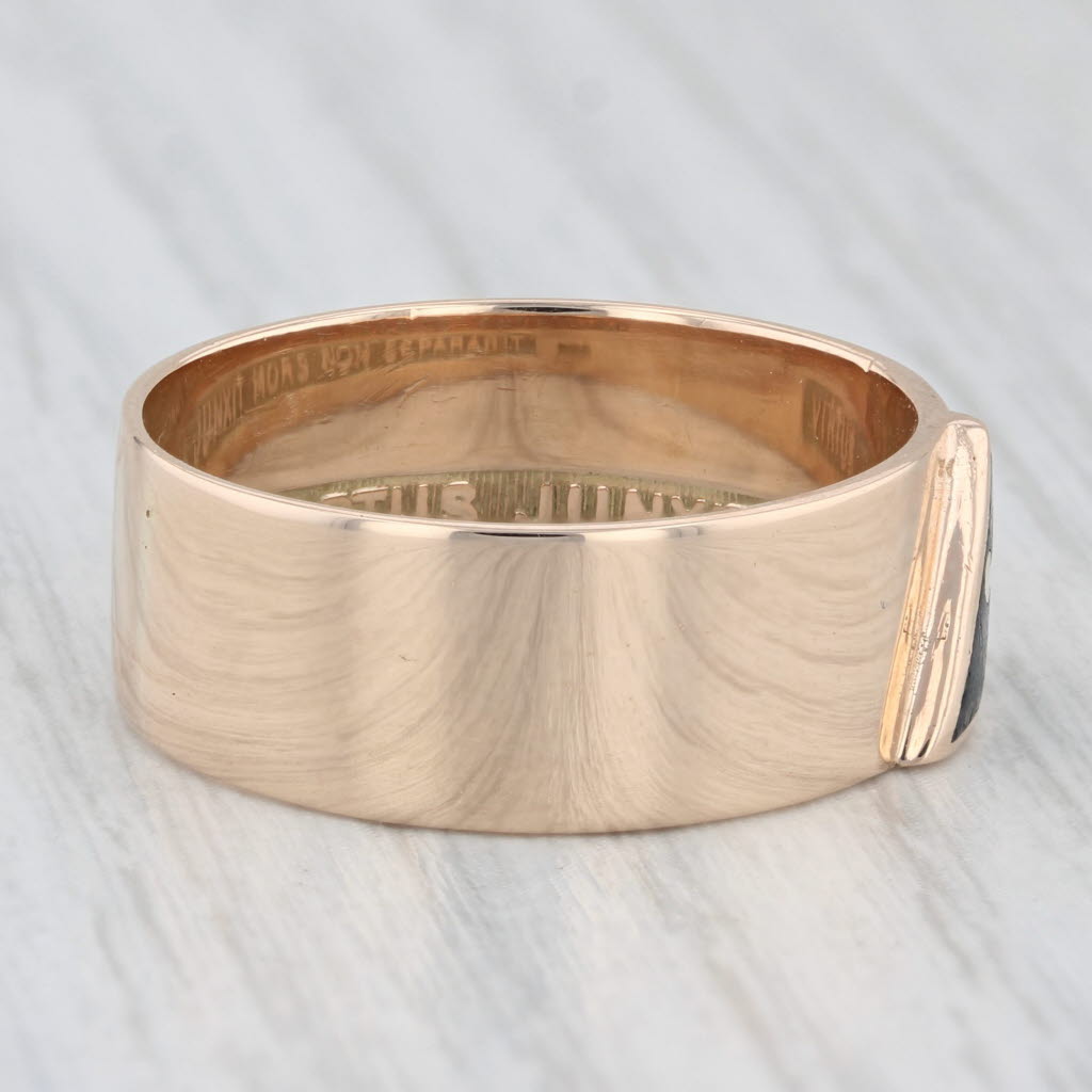 Light Gray Masonic 14th Degree Scottish Rite Yod Ring 10k Rose Gold Size 9.5 Signet