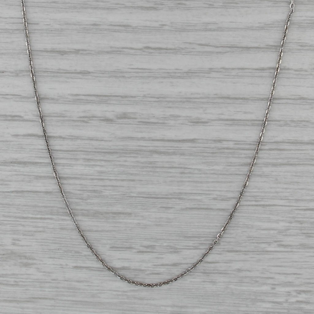 Cable Chain Necklace 14k White Gold 17.5" 1.2mm