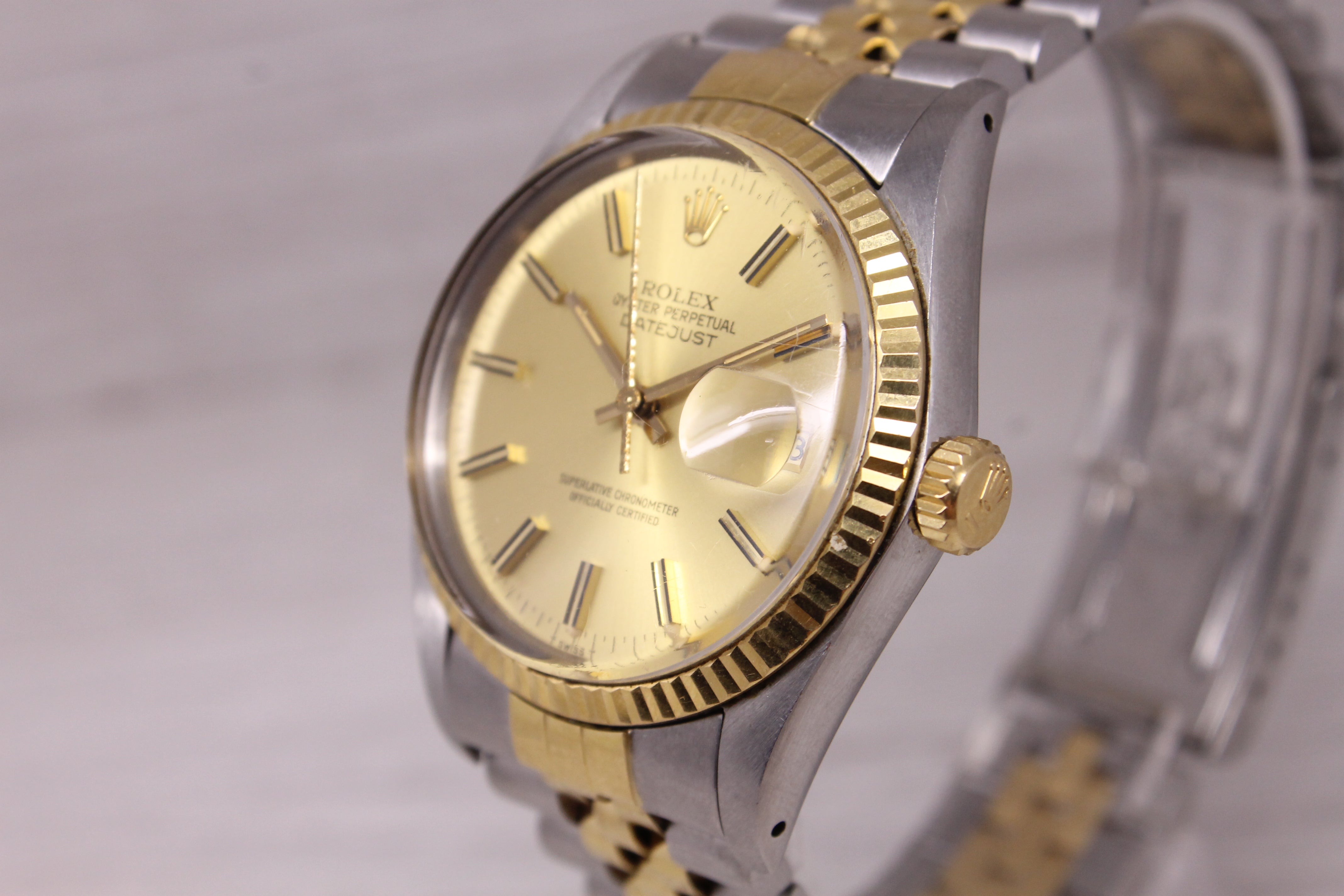 Vintage 1984 Rolex Datejust 16013 Steel & 18k Mens Automatic Watch Original