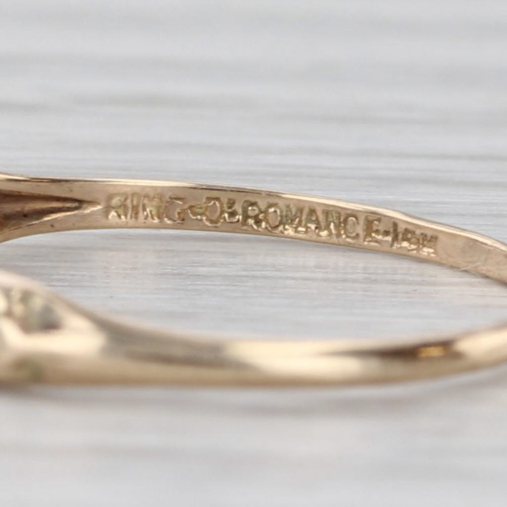 Vintage Rose Cut Diamond Ring 14k Yellow Gold Size 7.5 Wedding Stackable Band