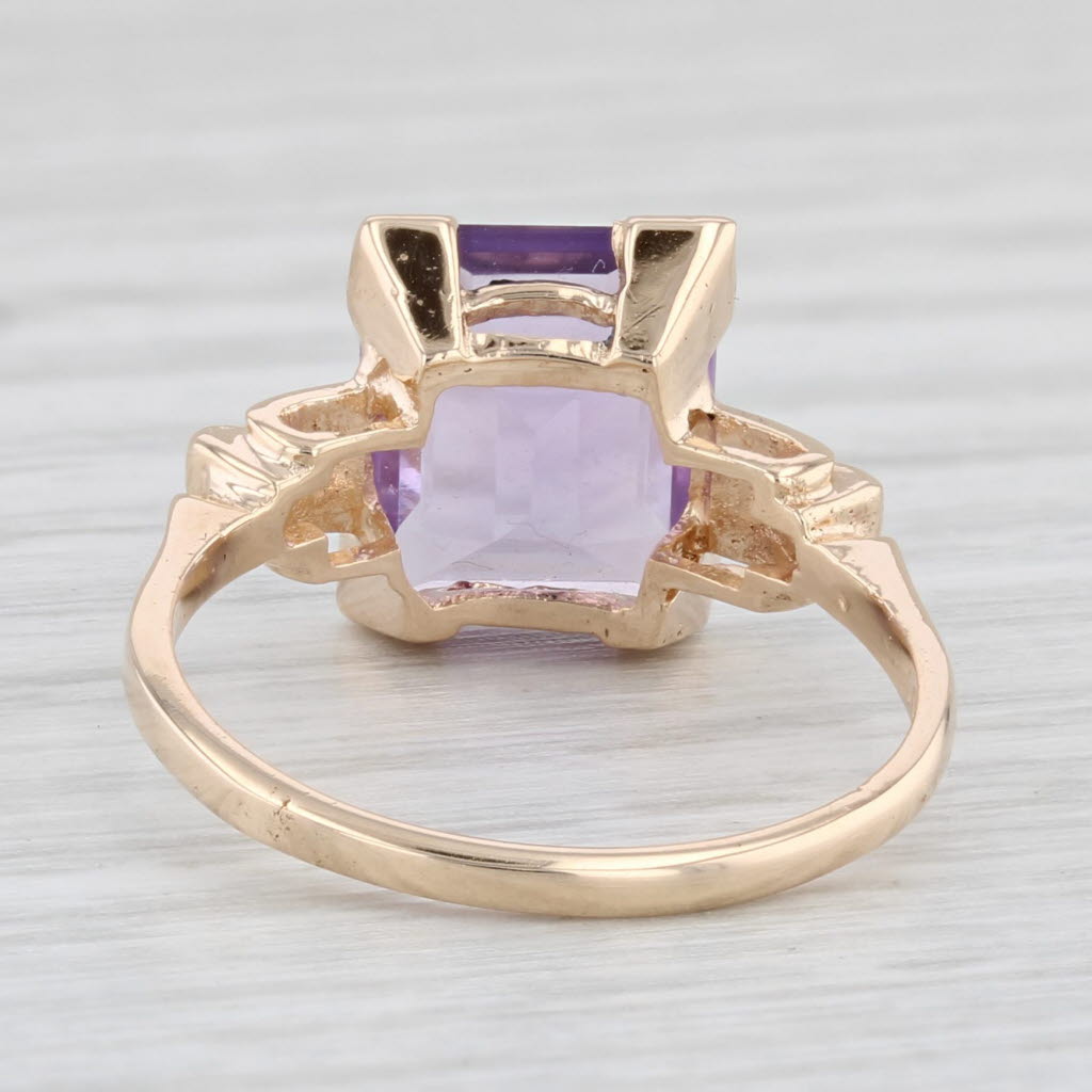 Light Gray 2.70ct Amethyst Solitaire Ring 10k Yellow Gold Size 6.25