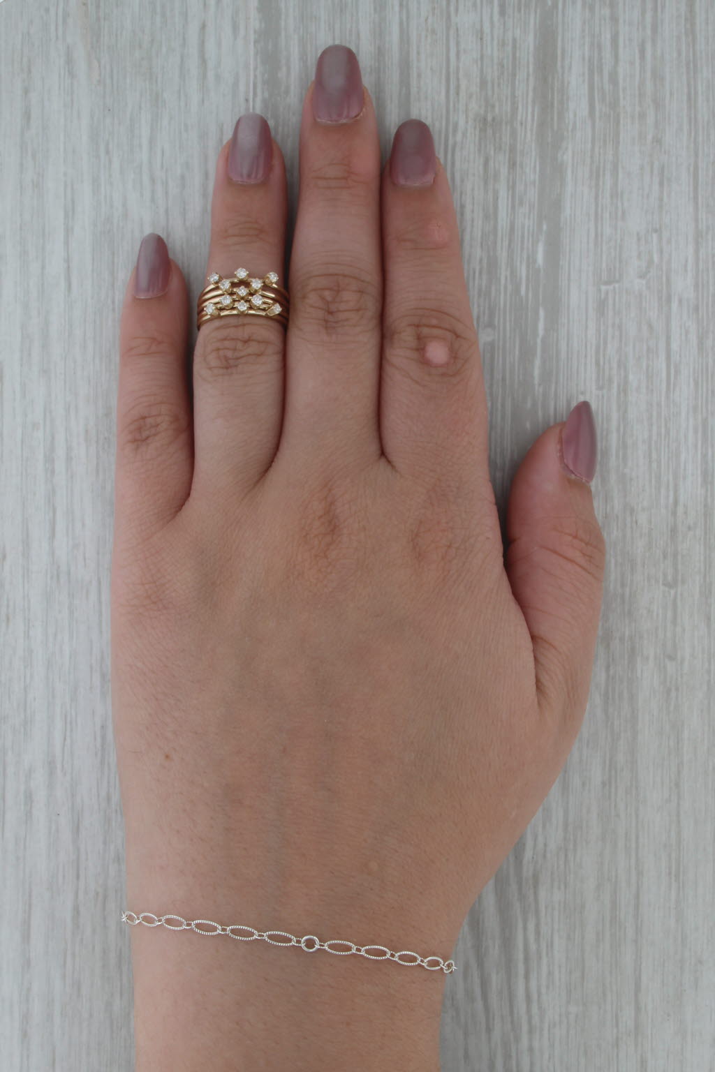 0.27ctw Diamond Harem Ring 14k Yellow Gold Multiband 5-Band Size 4.75