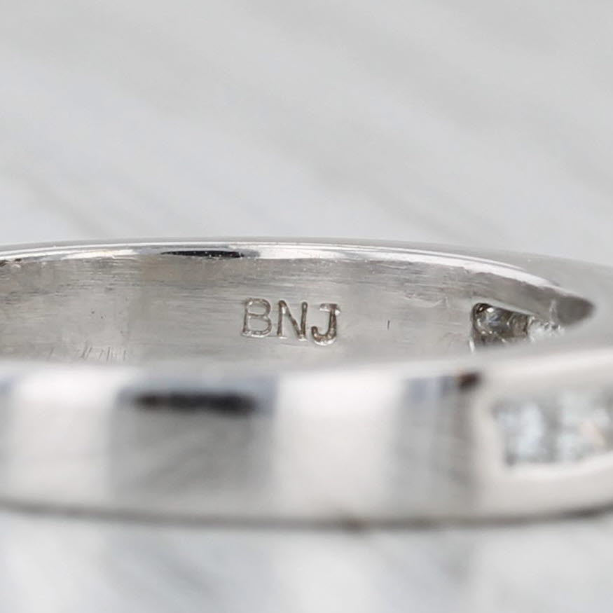 Gray 0.33ctw Diamond Channel Set Wedding Band 18k White Gold Size 5.25 Ring Stackable