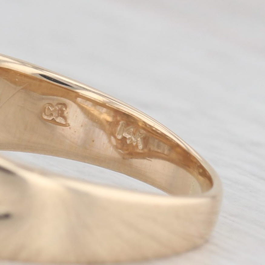 Light Gray 0.96ctw Round Diamond Engagement Ring 14k Yellow Gold Bypass Size 8.75