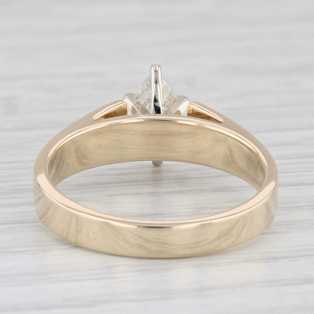 Light Gray 0.46ctw Marquise Diamond Solitaire Engagement Ring 14k Yellow Gold Size 7