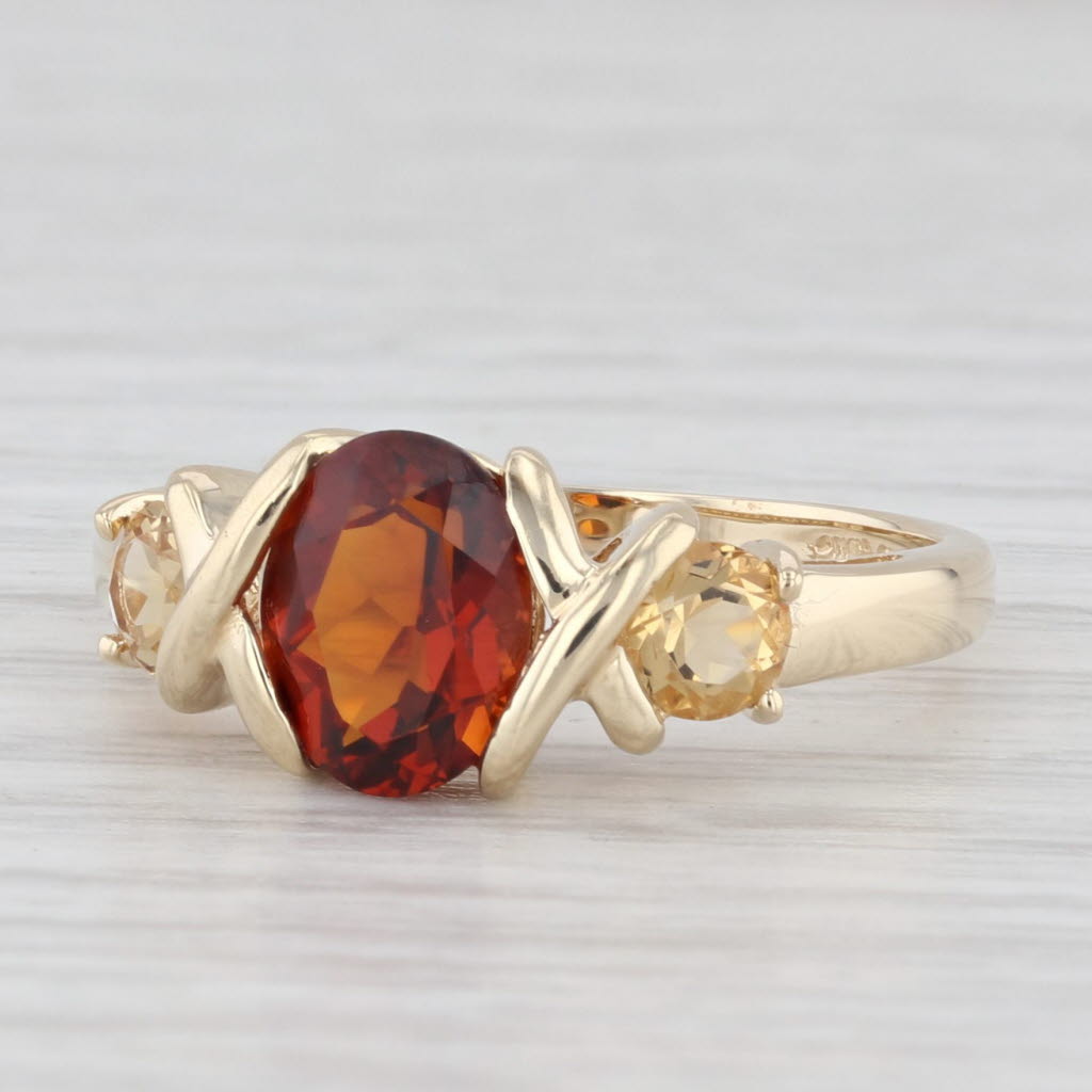 Light Gray 1.60ct Maderia Citrine Ring 14k Yellow Gold Size 7.25