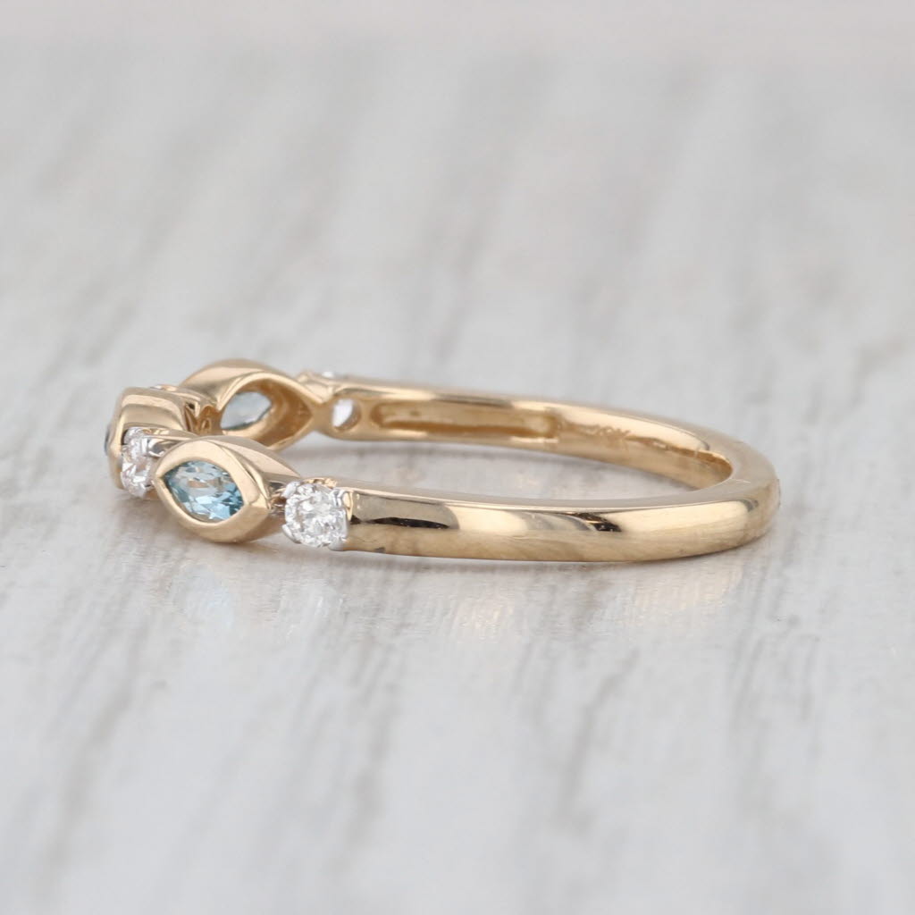 New 0.38ctw Topaz Diamond Ring 10k Gold Stackable Wedding Band Size 7