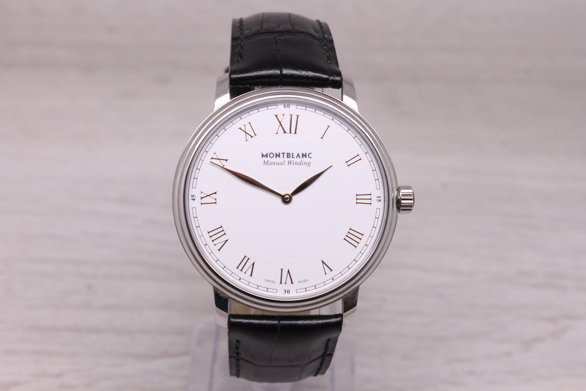Montblanc Tradition Manual Wind 40mm Men's Watch Swiss Stainless Steel 119962