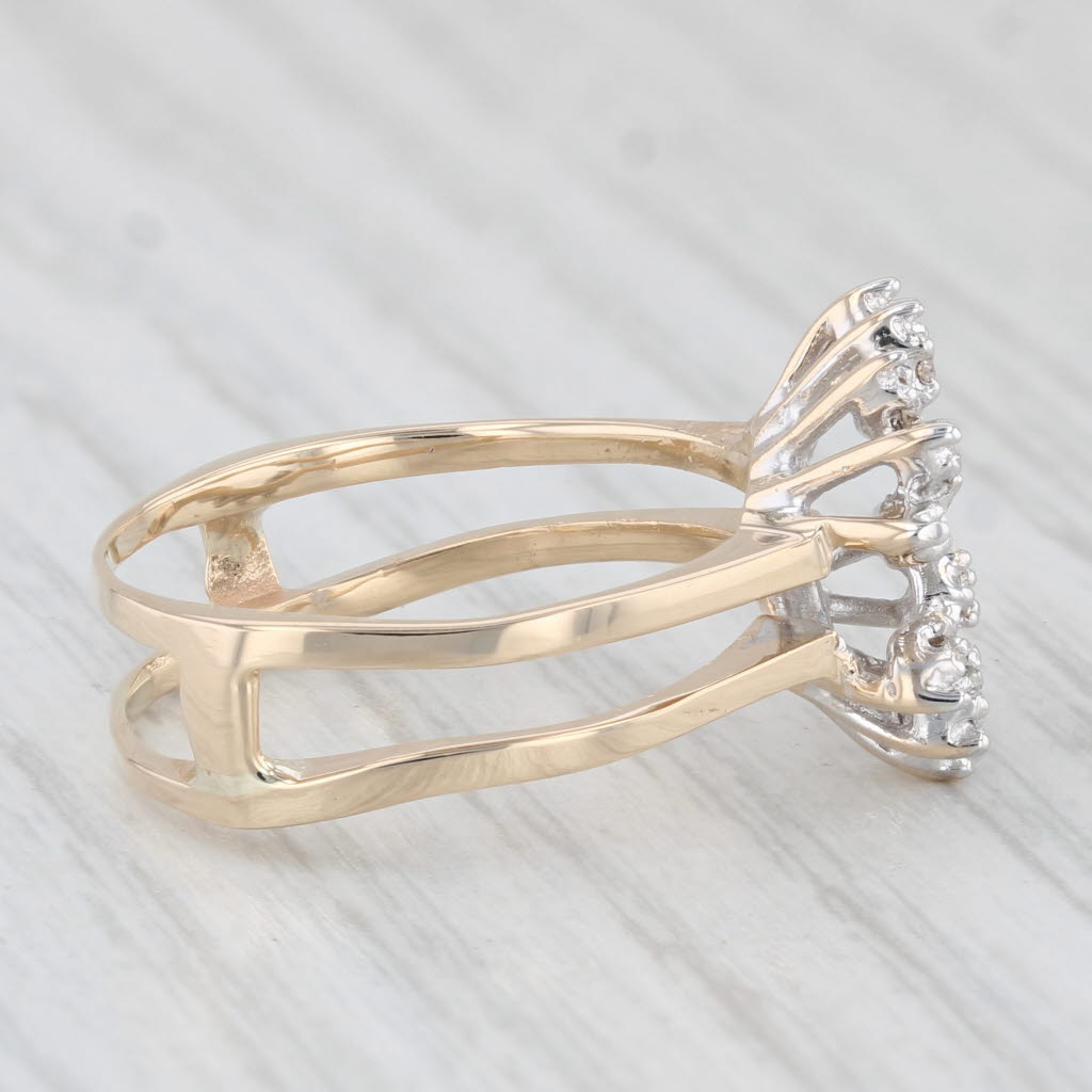 Light Gray 0.15ctw Diamond Ring Jacket Guard 14k Gold Size 7.5 Wedding Bridal