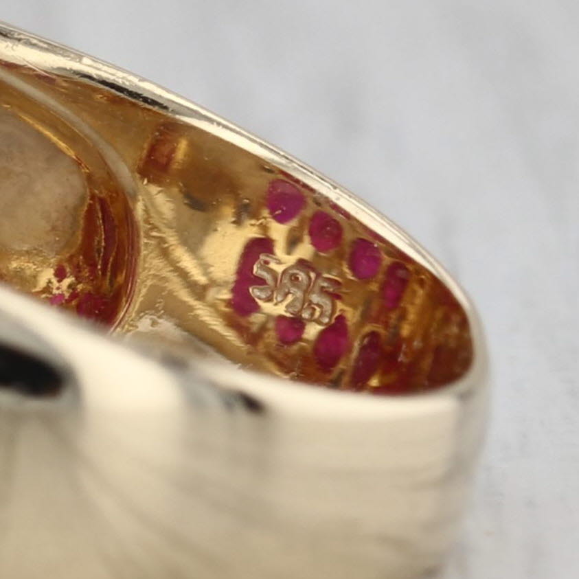 5.97ctw Ruby Diamond Domed Ring 14k Yellow Gold Size 8.25 Cocktail