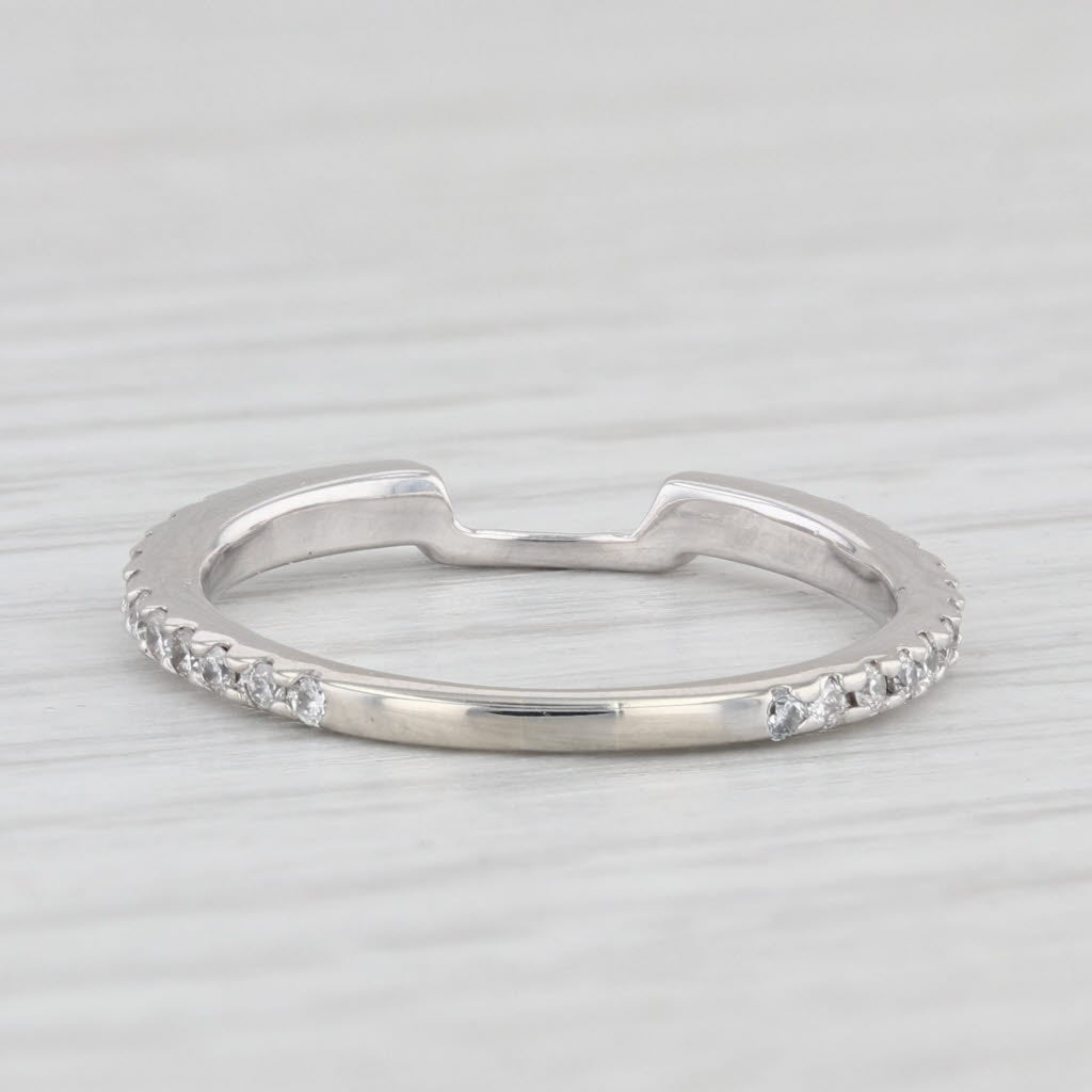 Light Gray 0.30ctw Diamond Wedding Band Guard 14k White Gold Sz 4.75 Stackable Anniversary