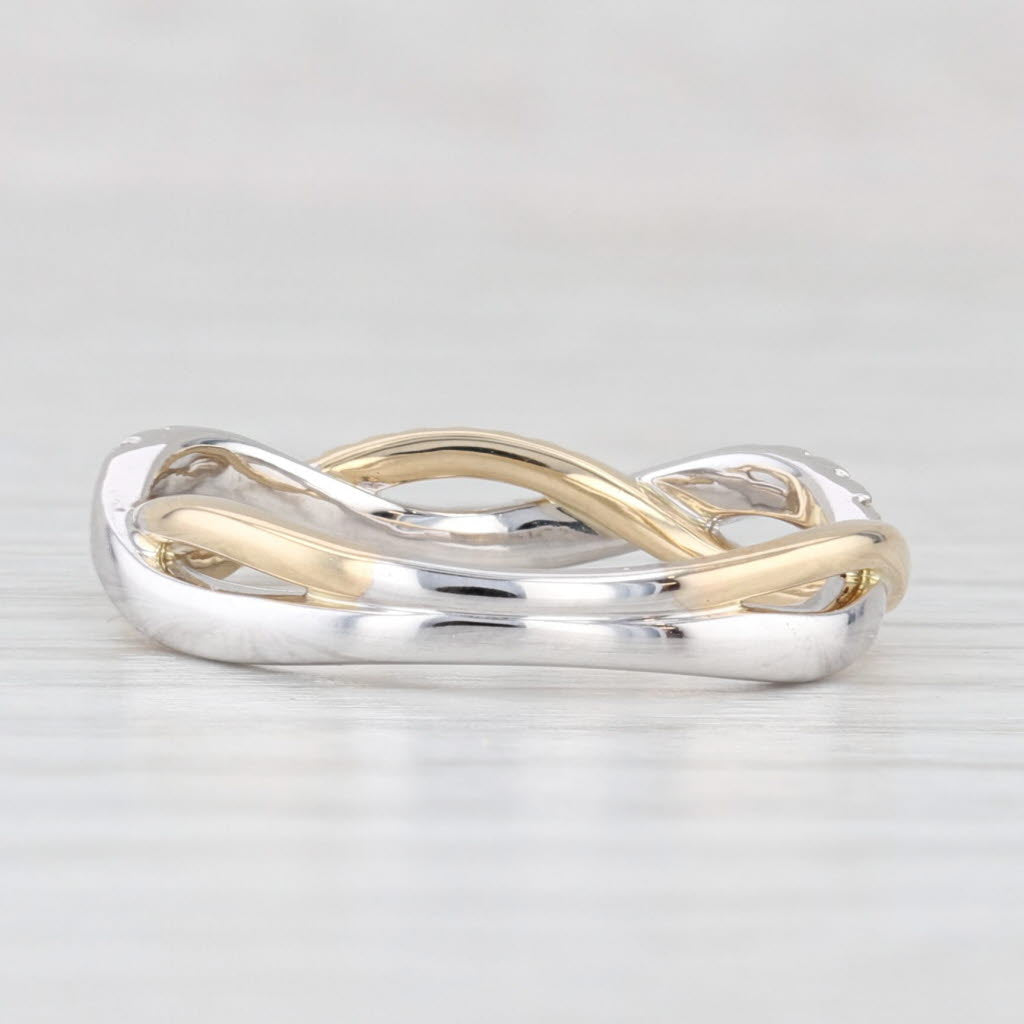 Light Gray New 0.29ctw Woven Diamond Ring 14k White Yellow Gold Wedding Stackable Band 6.75
