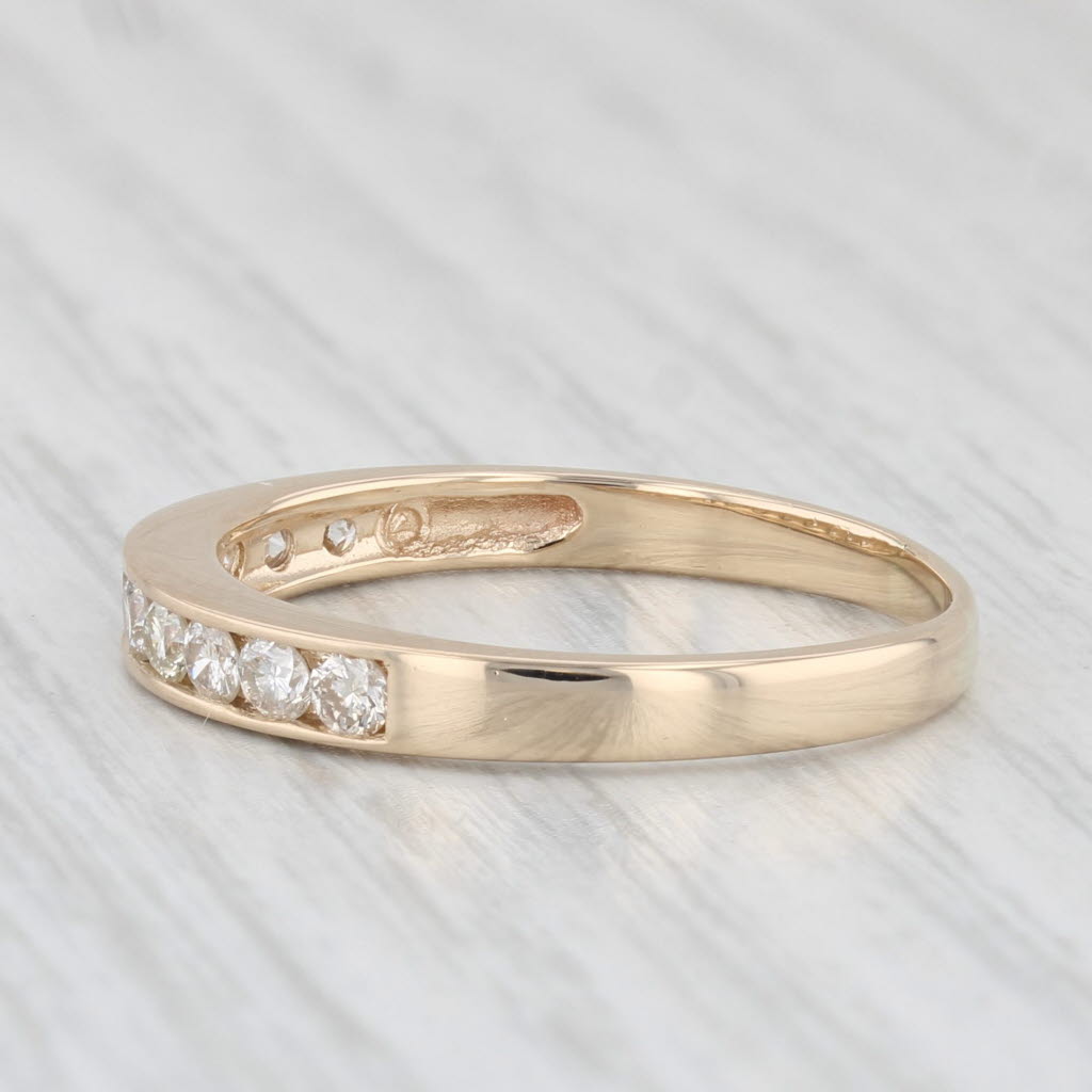 Light Gray 0.40ctw Channel Set Diamond Wedding Band 14k Yellow Gold Stackable Ring Size 9