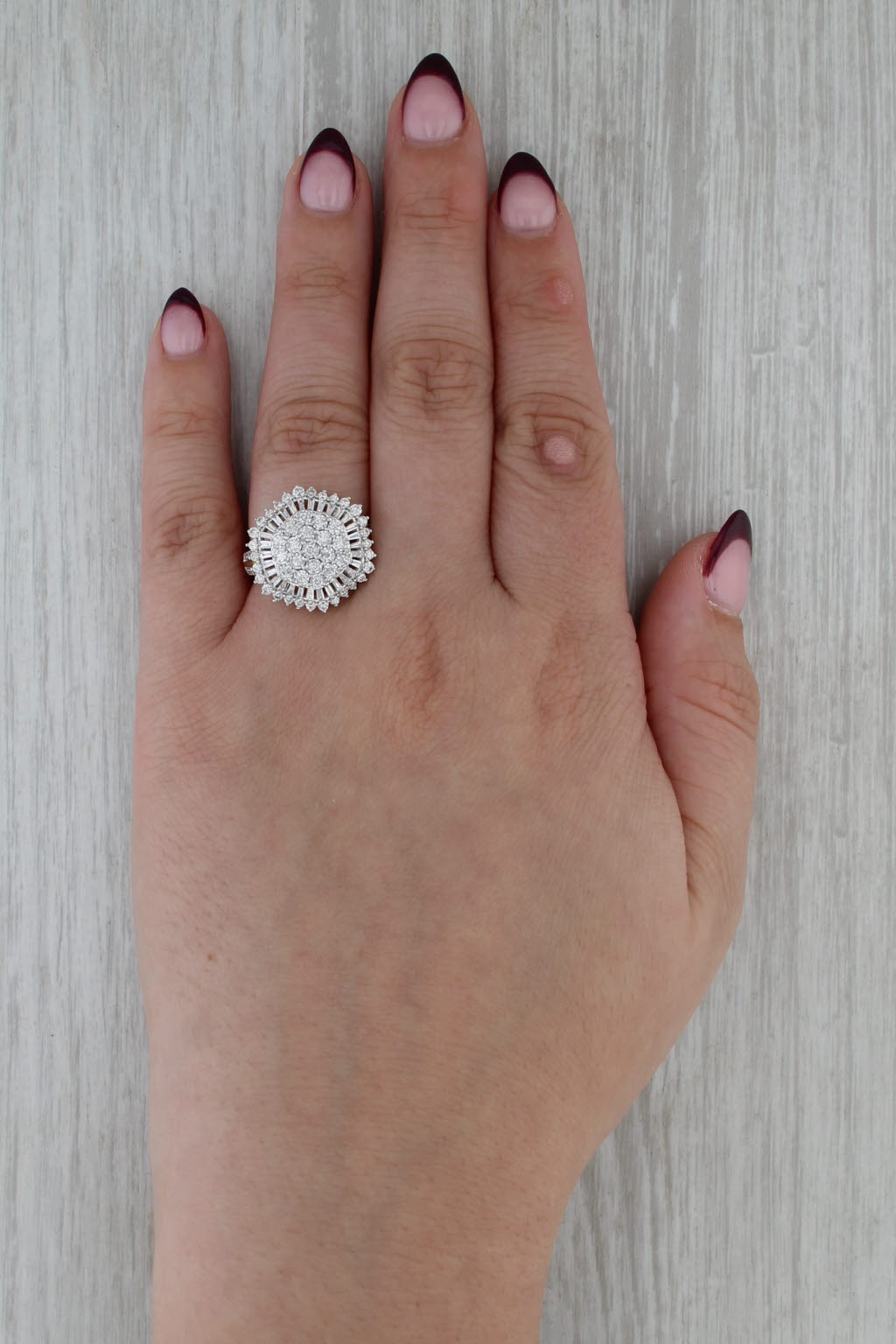 1.13ctw Diamond Cluster Halo Ring 14k Yellow Gold Size 6.25