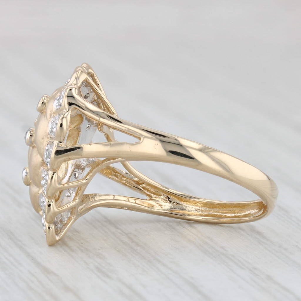Light Gray 0.50ctw Diamond Heart Ring 14k Yellow Gold Size 7.25 Cocktail