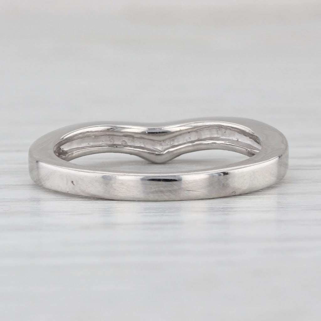 0.25ctw Contoured Diamond Wedding Band Platinum Size 5.25 Guard Anniversary Ring