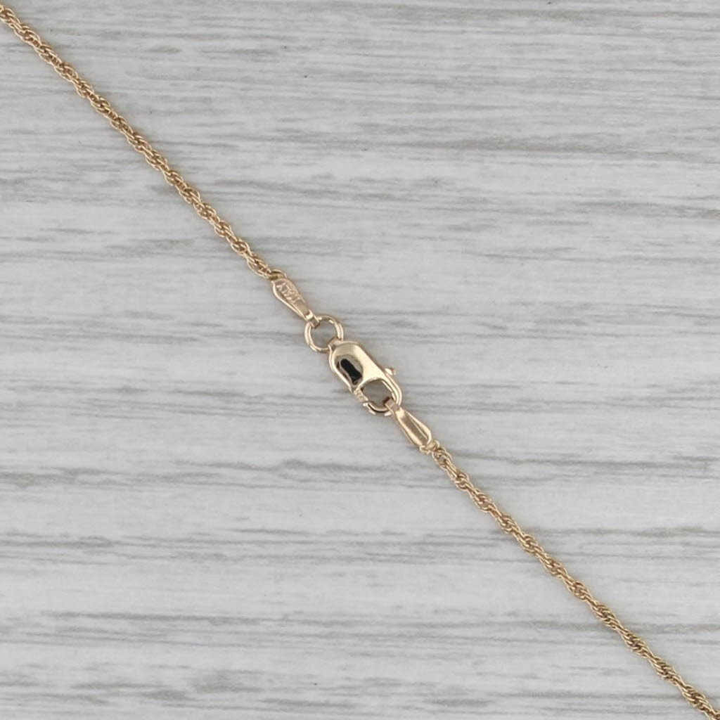 18" Rope Chain Necklace 14k Yellow Gold 1mm