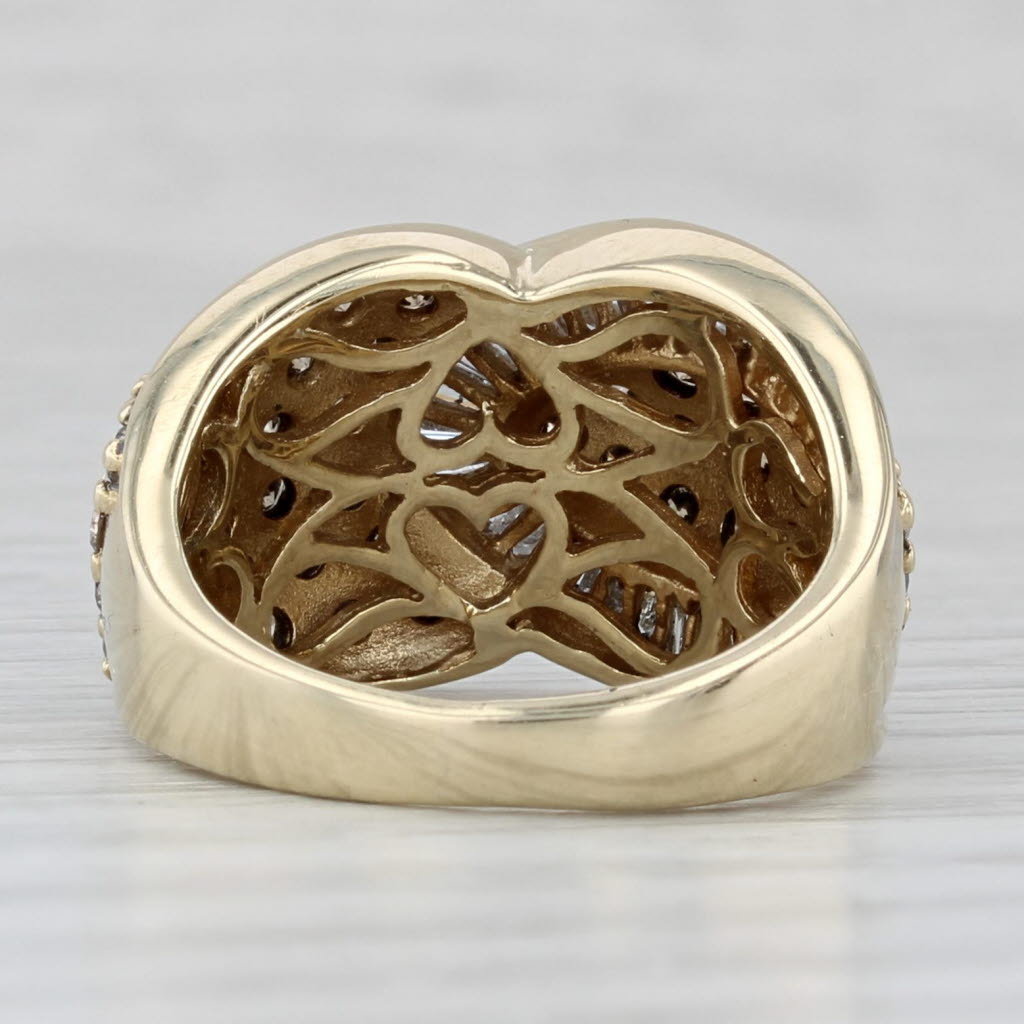 Light Gray 1.48ctw Champagne Diamond Cluster Ring 10k Yellow Gold Cocktail Size 5