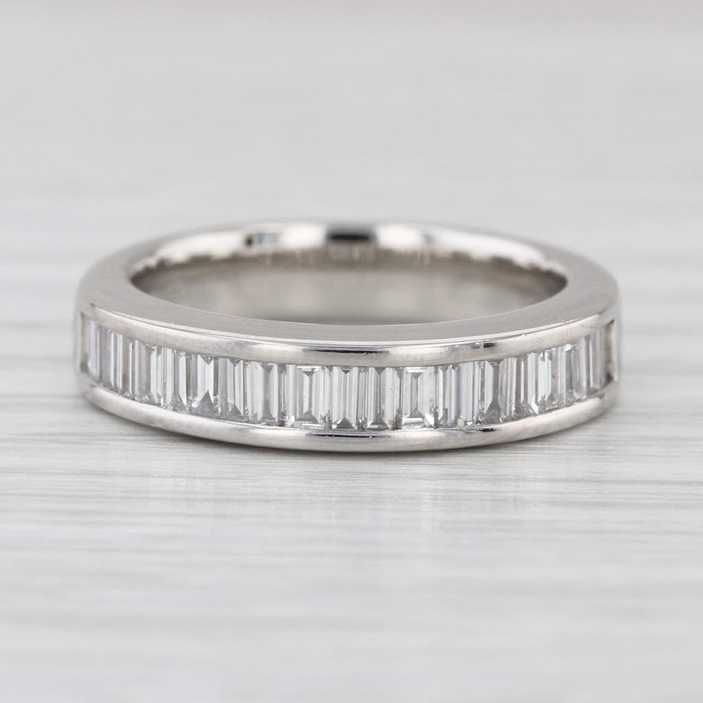 1.05ctw Channel Set Baguette Wedding Band Platinum Size 7 Anniversary Ring