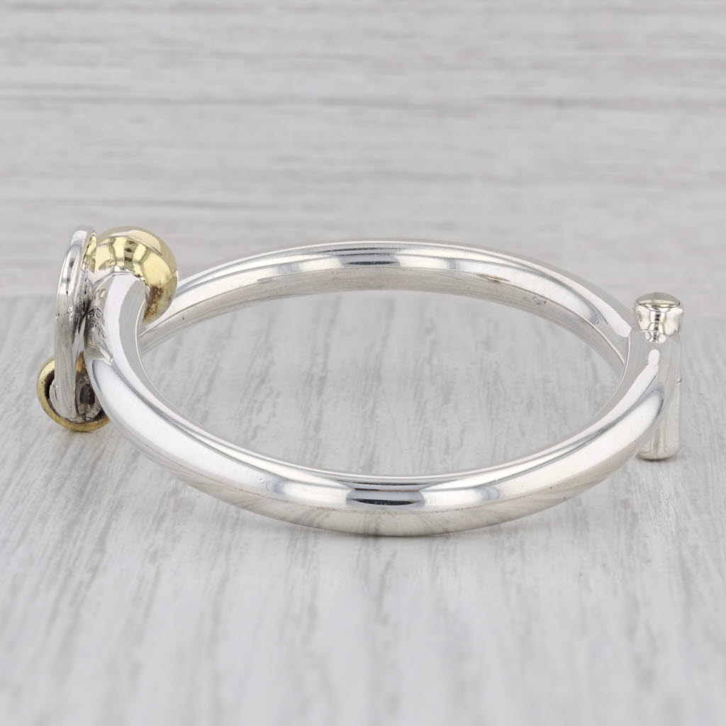 Gray Navika Golf Club Ball Bangle Bracelet Sterling Silver Gold Toned Statement