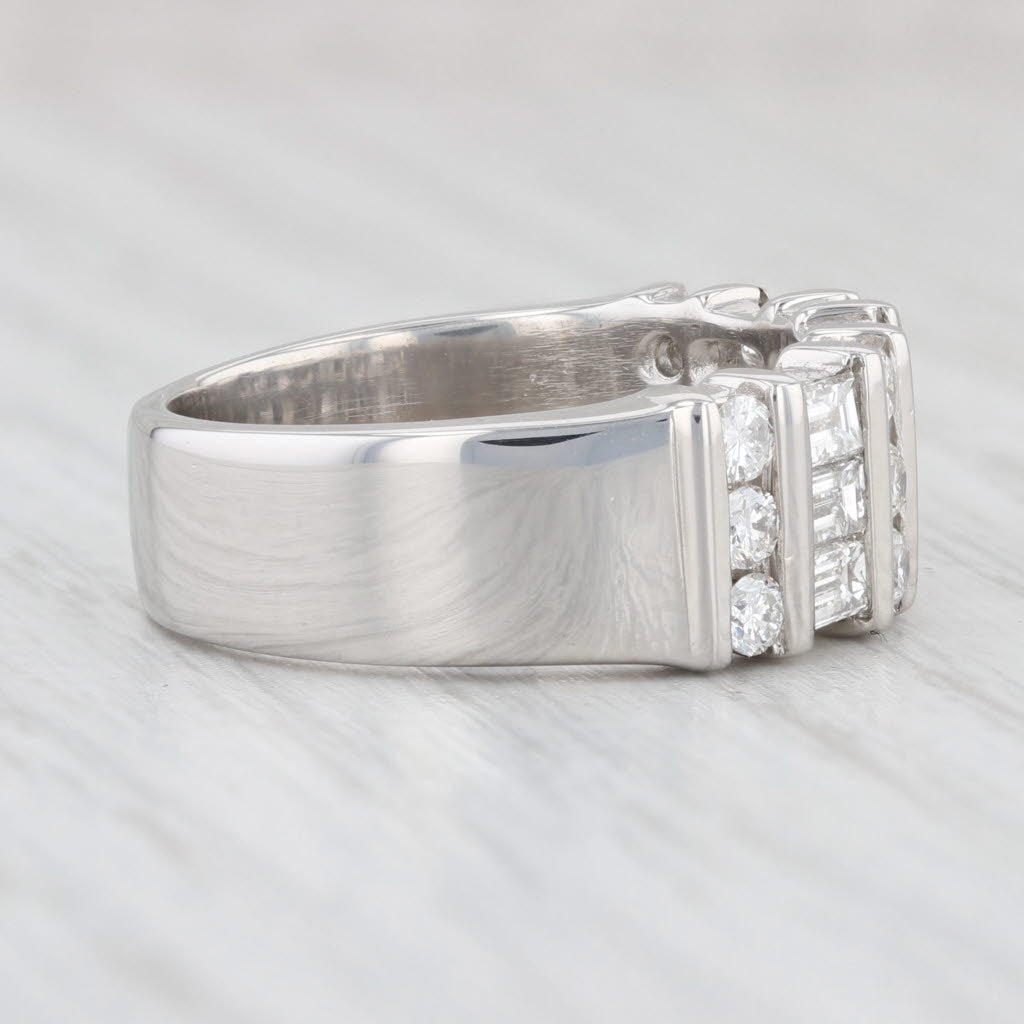 1.50ctw Round Baguette Diamond Band Platinum Size 6.75 Ring