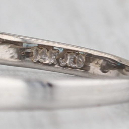 1.28ctw Blue Topaz Diamond 3-Stone Ring 14k White Gold Size 10