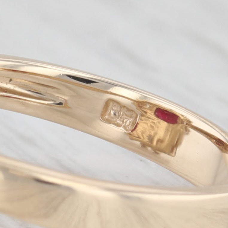 Light Gray 2.10ctw Ruby Diamond Halo Ring 14k Yellow Gold Size 7.25 Engagement