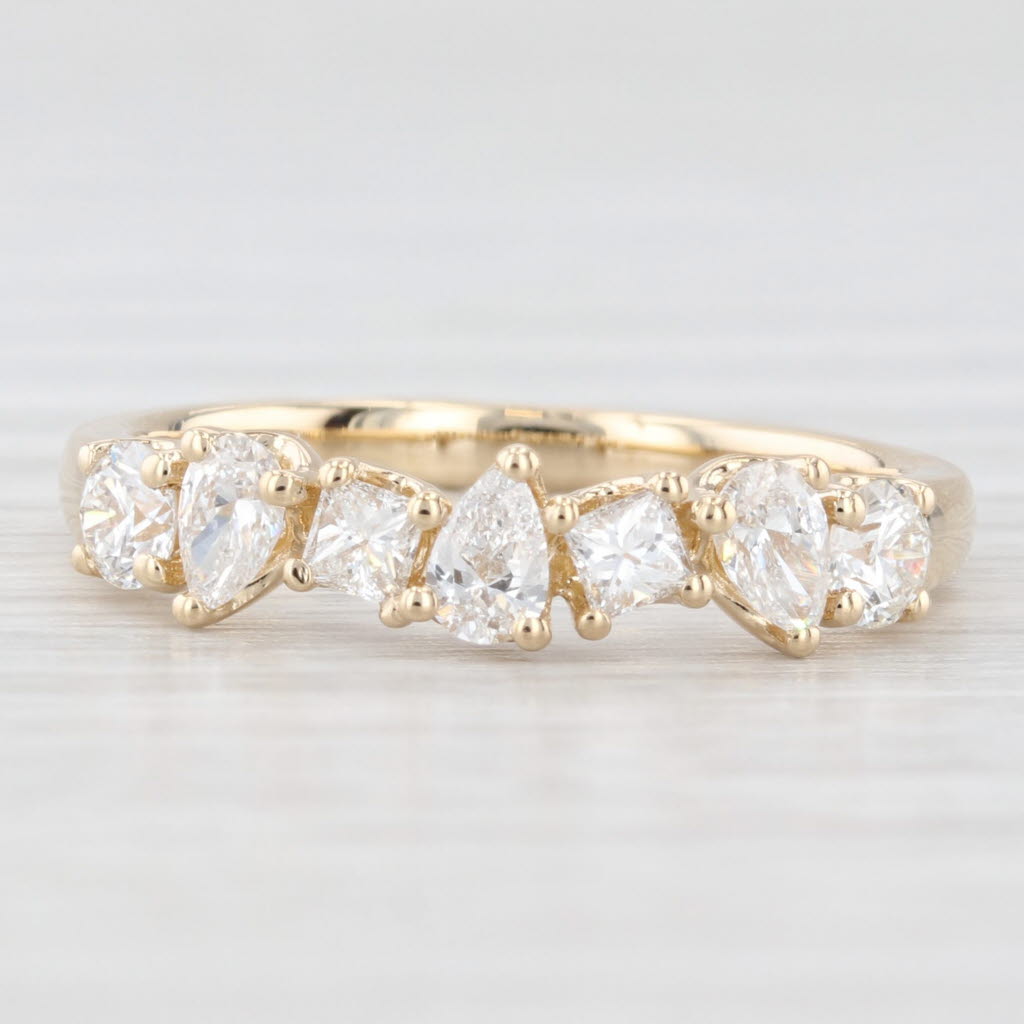 Light Gray New 0.71ctw Diamond Wedding Band 14k Yellow Gold Stackable Anniversary Ring 6.5