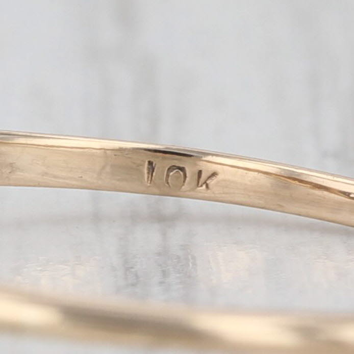 Vintage 1.35ct Round Solitaire Blue Zircon Ring 10k Yellow Gold Size 8.75