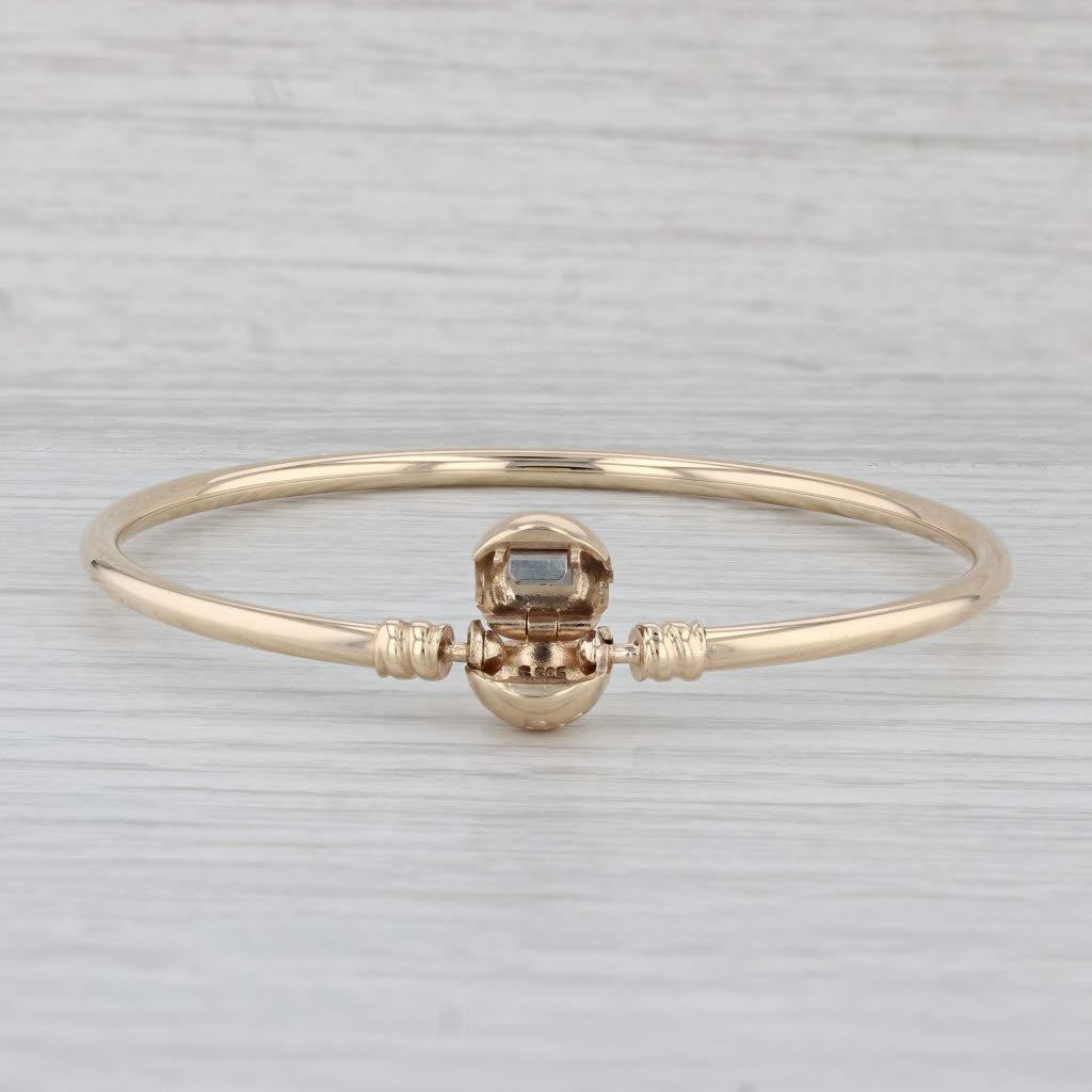Gray Authentic Pandora Gold Bangle Charm Bracelet 550713 14k 7.5" 19cm