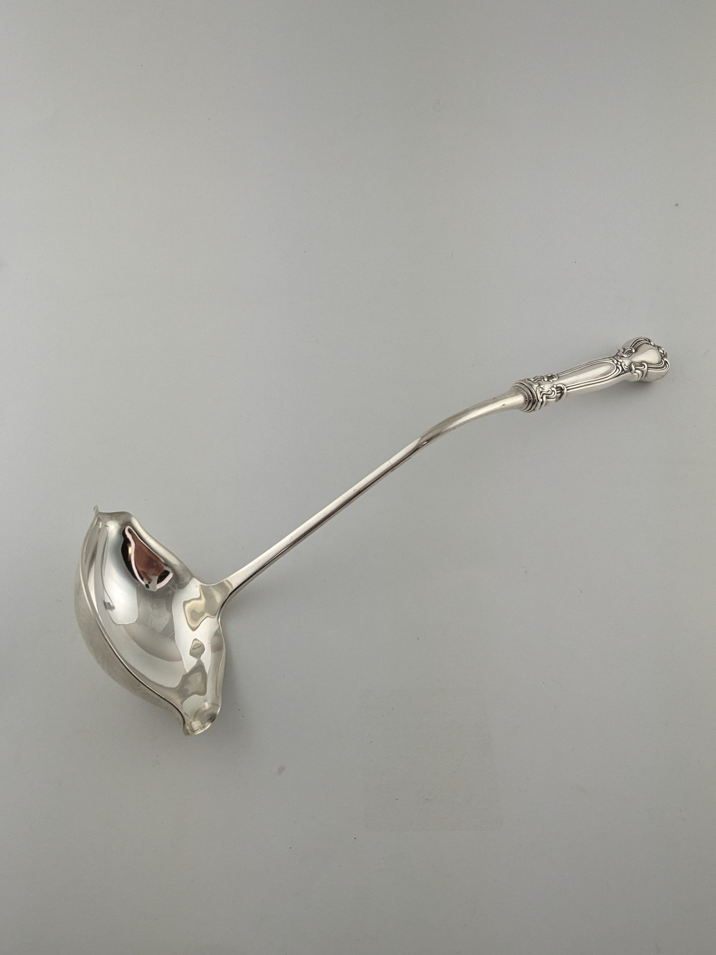 Dark Gray Gorham Chantilly Punch Ladle Sterling Silver Vintage 13.5" Serving Fine Dining