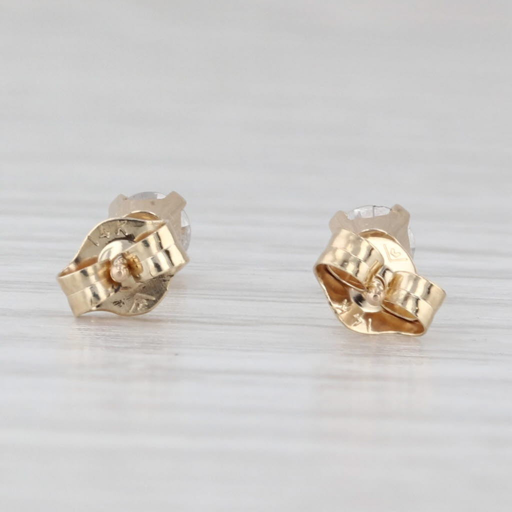 Light Gray 0.33ctw Diamond Round Brilliant Solitaire Stud Earrings 14k Yellow Gold