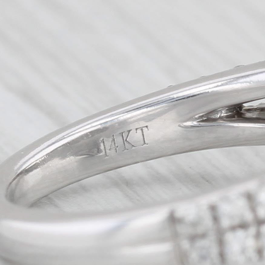 Light Gray Vera Wang 1.38ctw Oval Diamond Halo Engagement Ring 14k White Gold Size 5.25