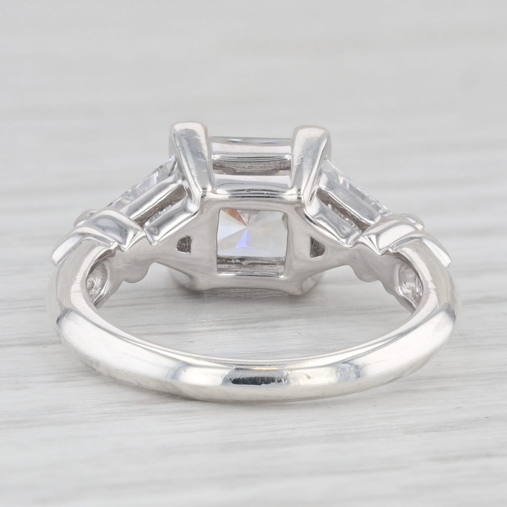 Light Gray 2.91ctw Princess Cubic Zirconia Ring Sterling Silver Size 6 Engagement Style