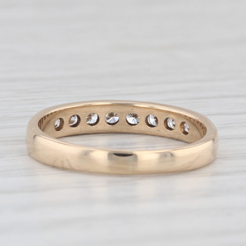 Light Gray 0.31ctw Channel Set Diamond Wedding Band 14k Yellow Gold Size 5.5 Stackable Ring