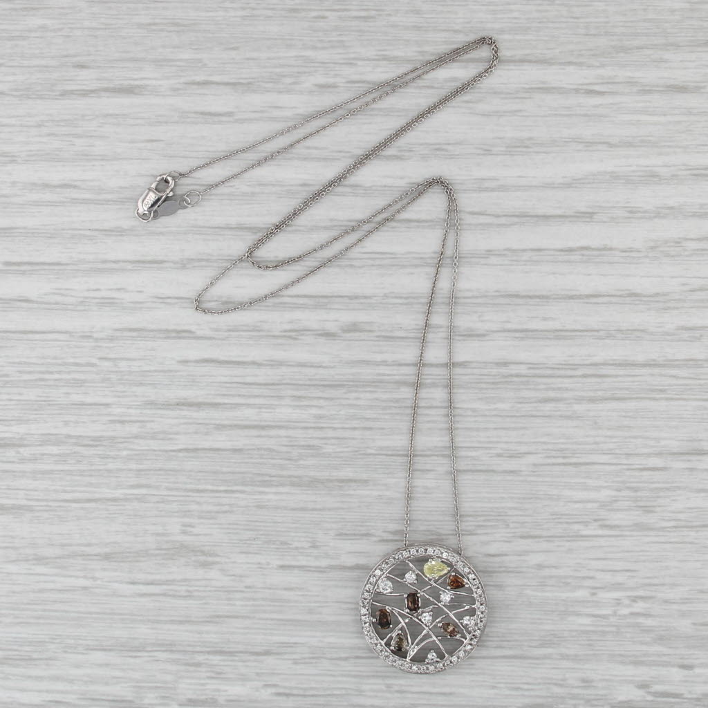 0.70ctw Diamond Openwork Pendant Necklace 14k White Gold 19.25" Cable Chain