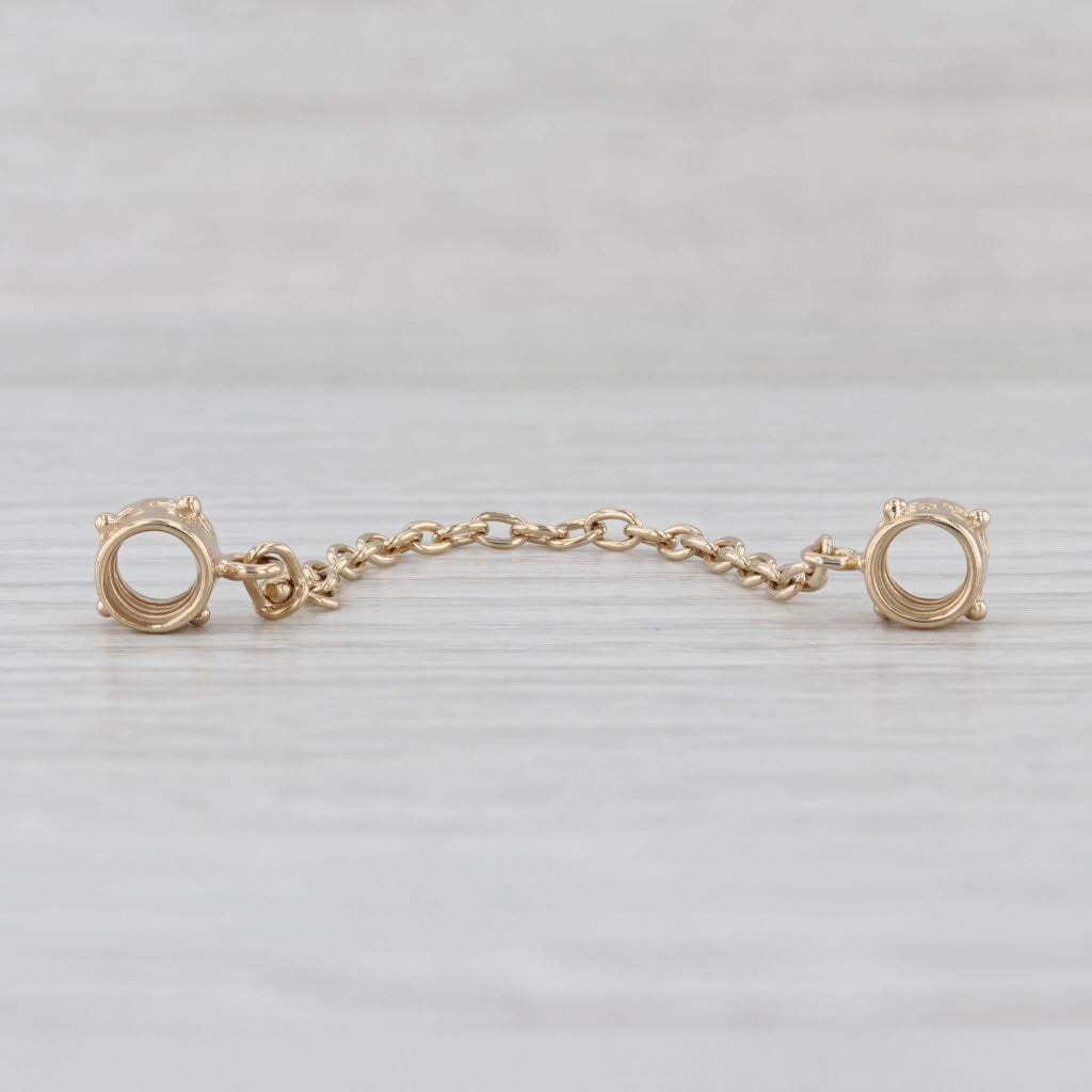Authentic Pandora Gold Flower Safety Chain 750312-05 14k Floral Charm
